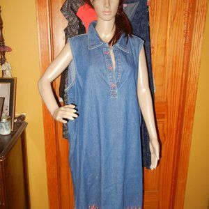 COPY - VINTAGE RETRO Denim Casual Day Work Dress sz 16W (wd44)